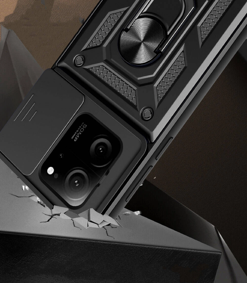 Xiaomi Uyumlu  Mi 13T Kılıf Magnetik Standlı Kamera Korumalı Zore Sürgülü Vega Kapak