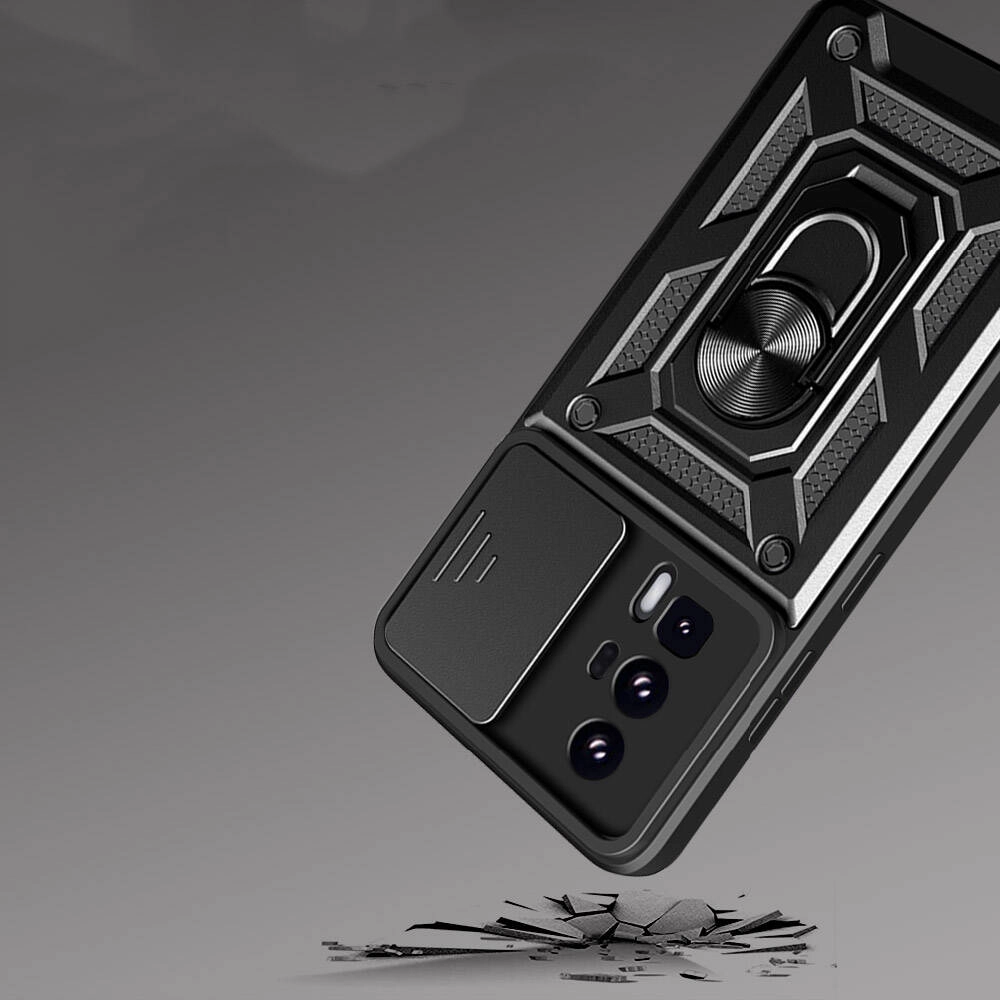 Xiaomi Uyumlu  Poco F5 Pro Kılıf Magnetik Standlı Kamera Korumalı Zore Sürgülü Vega Kapak