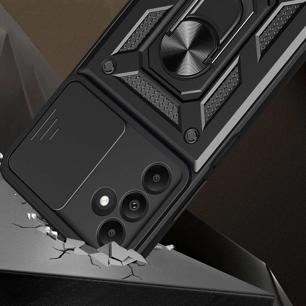Galaxy Uyumlu A15 Kılıf Magnetik Standlı Kamera Korumalı Zore Sürgülü Vega Kapak
