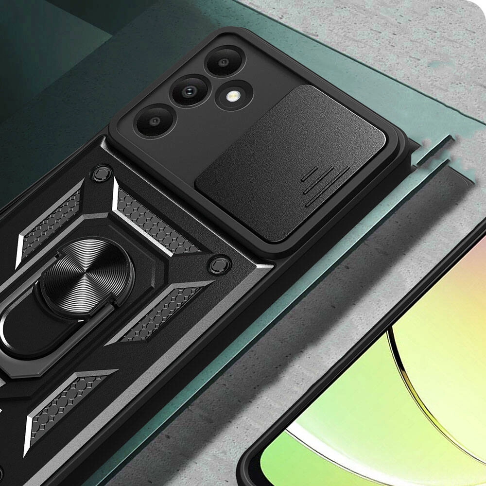 Galaxy Uyumlu A15 Kılıf Magnetik Standlı Kamera Korumalı Zore Sürgülü Vega Kapak