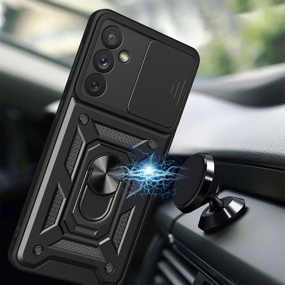 Galaxy Uyumlu A34 Kılıf Magnetik Standlı Kamera Korumalı Zore Sürgülü Vega Kapak