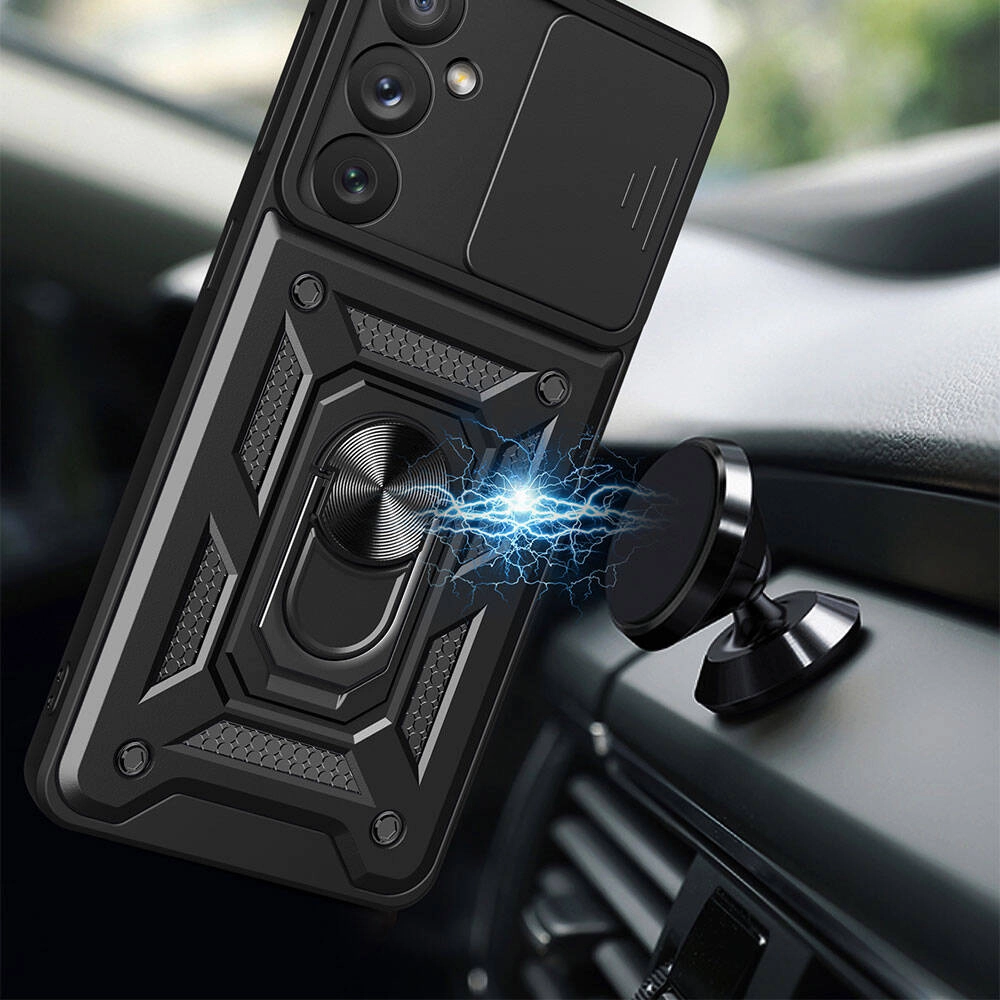 Galaxy Uyumlu A54 Kılıf Magnetik Standlı Kamera Korumalı Zore Sürgülü Vega Kapak