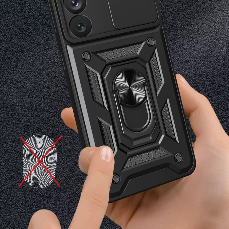 Galaxy Uyumlu A54 Kılıf Magnetik Standlı Kamera Korumalı Zore Sürgülü Vega Kapak