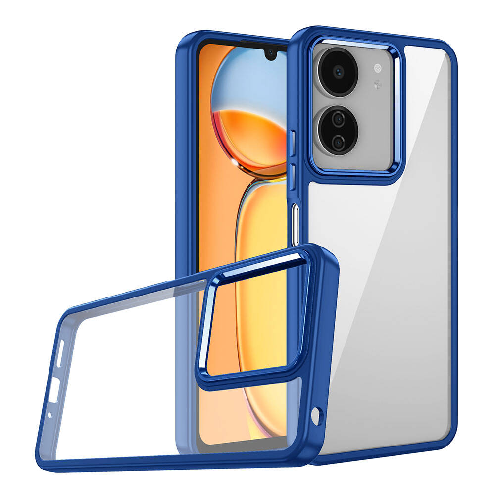 Xiaomi Uyumlu  Poco C65 Kılıf Zore Flora Kapak-Mavi