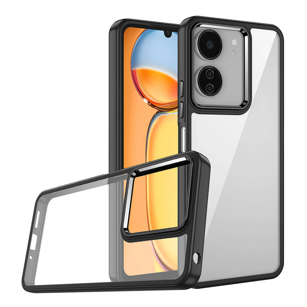 Xiaomi Uyumlu  Poco C65 Kılıf Zore Flora Kapak-Siyah