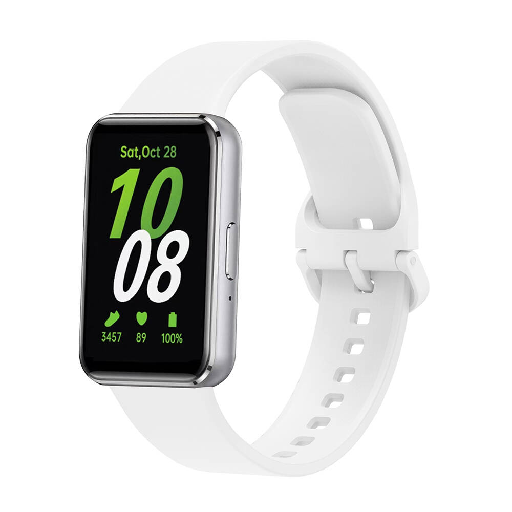 Galaxy Uyumlu Fit 3 Silikon Kordon Zore KRD-110 Strap Kayış-Beyaz