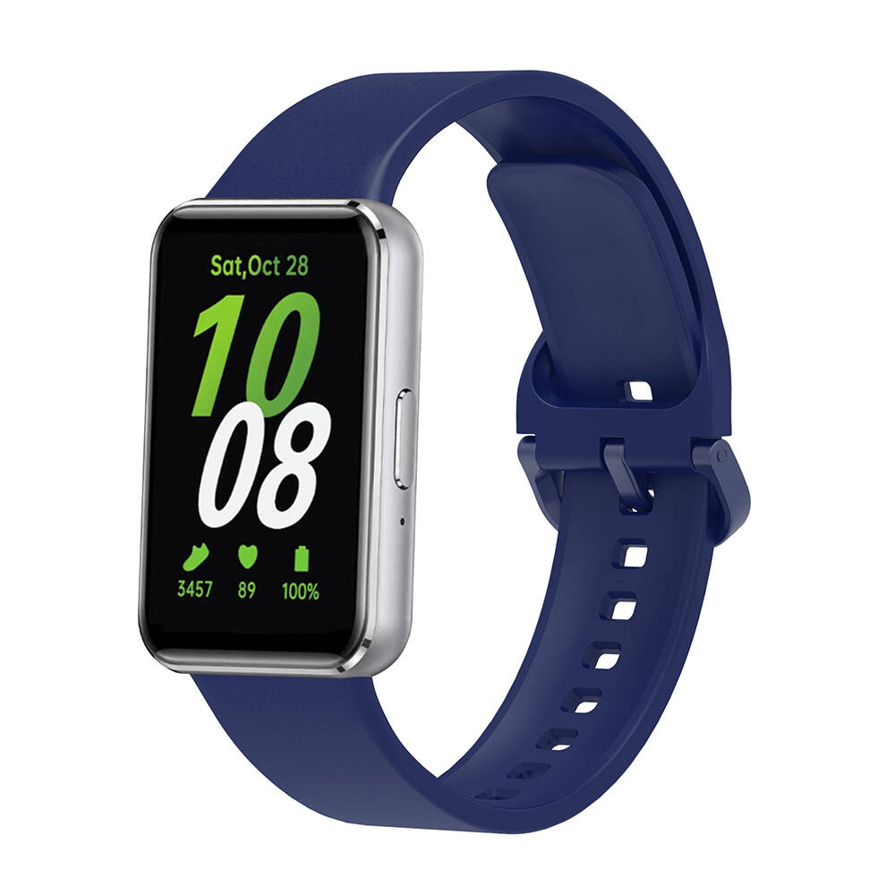 Galaxy Uyumlu Fit 3 Silikon Kordon Zore KRD-110 Strap Kayış-Lacivert