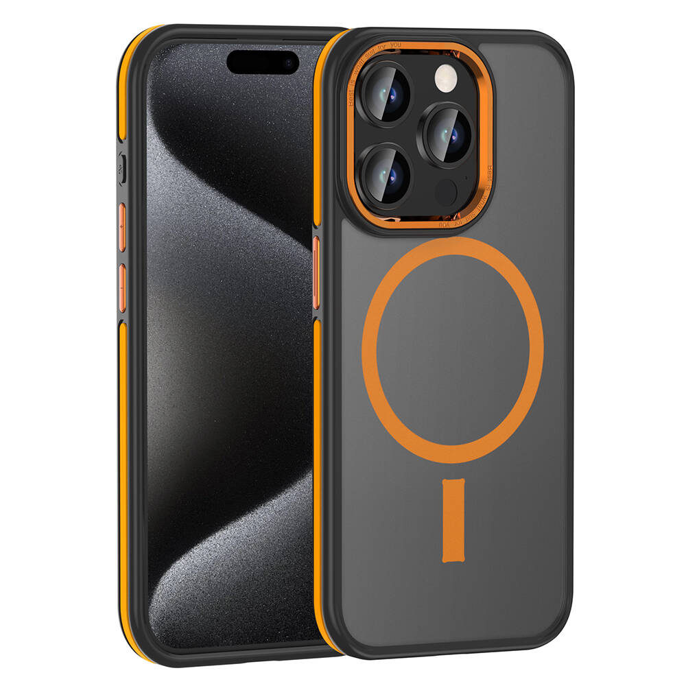 iPhone Uyumlu 15 Pro Max Kılıf M-safe Şarj Özellikli Mat Görünümlü Zore Ant Kapak