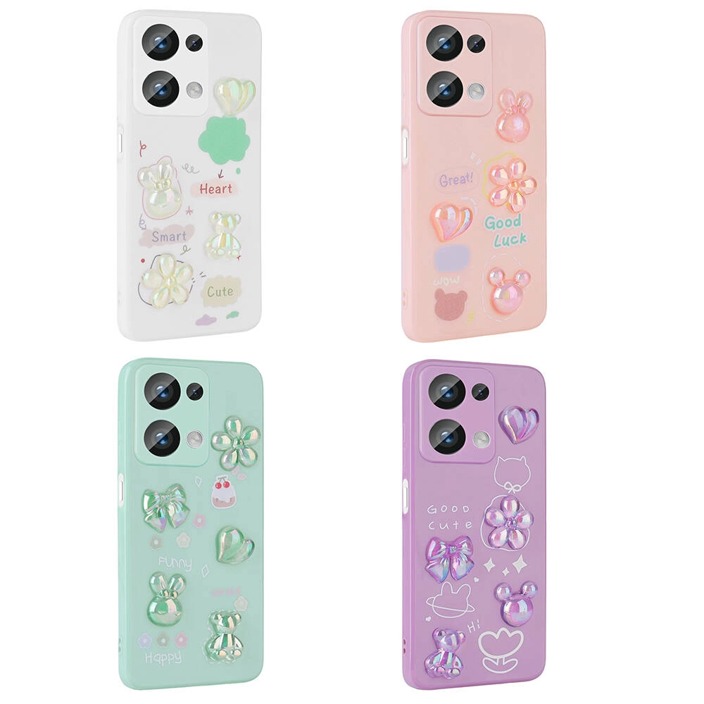 Xiaomi Uyumlu  Poco M6 Pro 4G Kılıf Kabartma Figürlü Parlak Zore Toys Silikon Kapak
