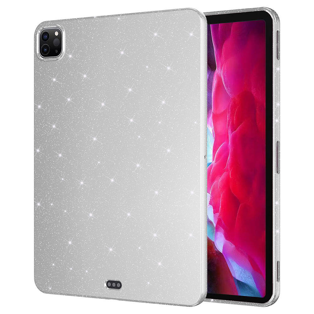 iPad Uyumlu Pro 11 2020 (2.Nesil) Simli Parlak Görünümlü Zore Tablet Koton Kılıf-Gümüş