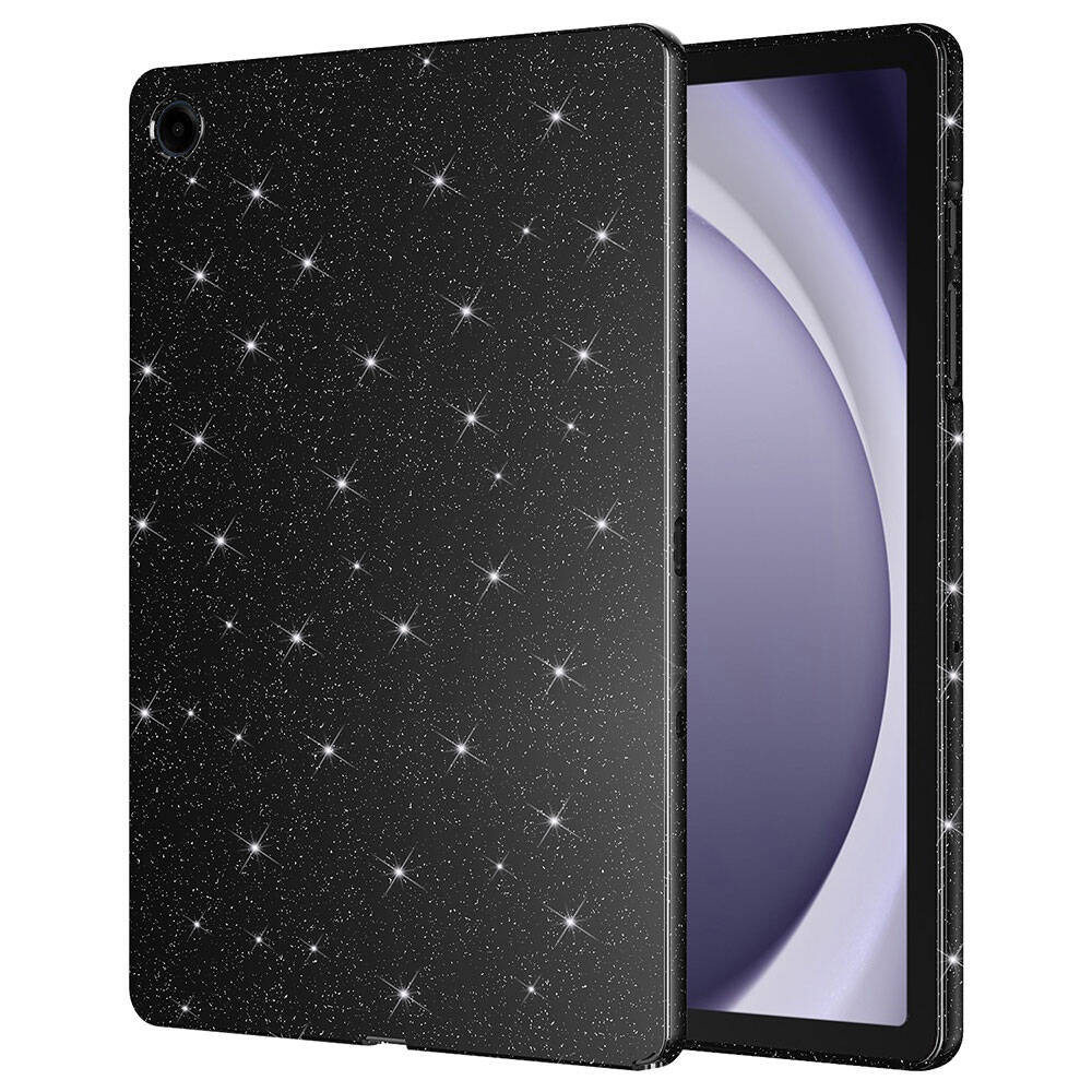 Galaxy Uyumlu Tab S8 Simli Parlak Görünümlü Zore Tablet Koton Kılıf-Siyah