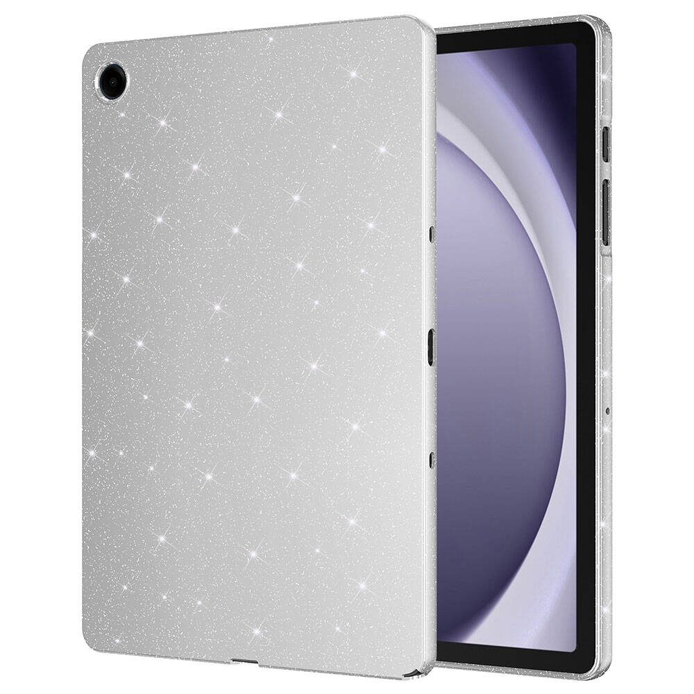 Galaxy Uyumlu Tab S9 Simli Parlak Görünümlü Zore Tablet Koton Kılıf-Gümüş