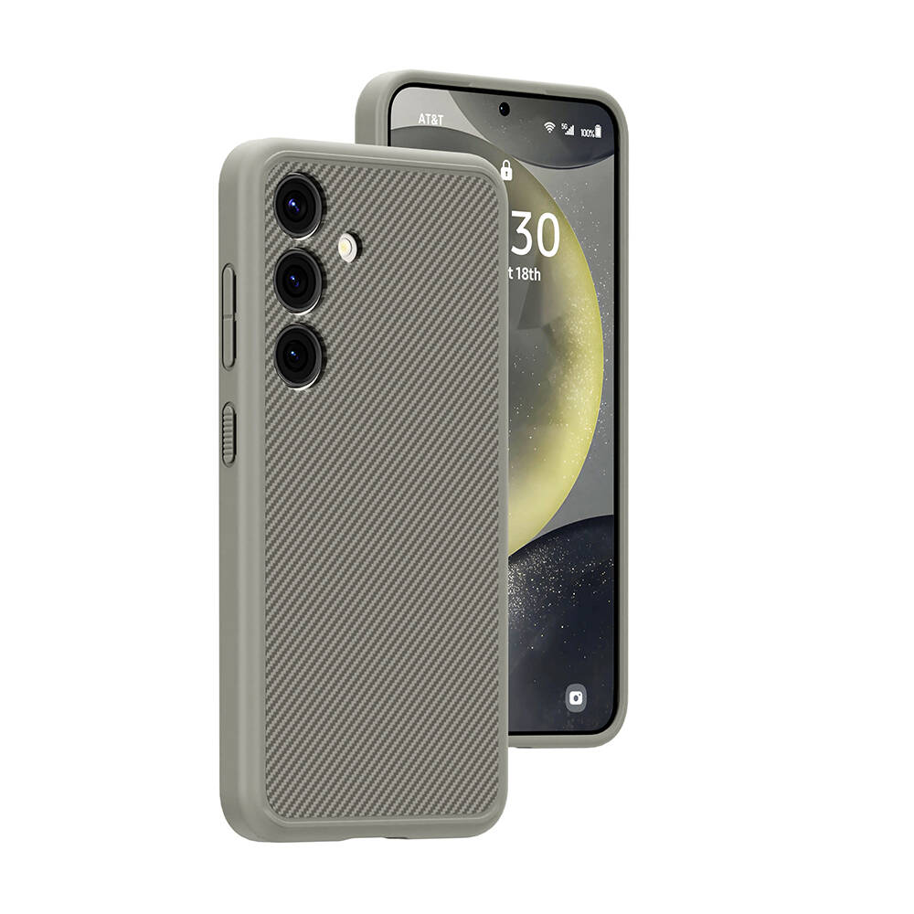Galaxy Uyumlu S24 Kılıf M-safe Şarj Özellikli Karbon Fiber Görünümlü Zore T-Karbon Kapak-Titanyum-gri