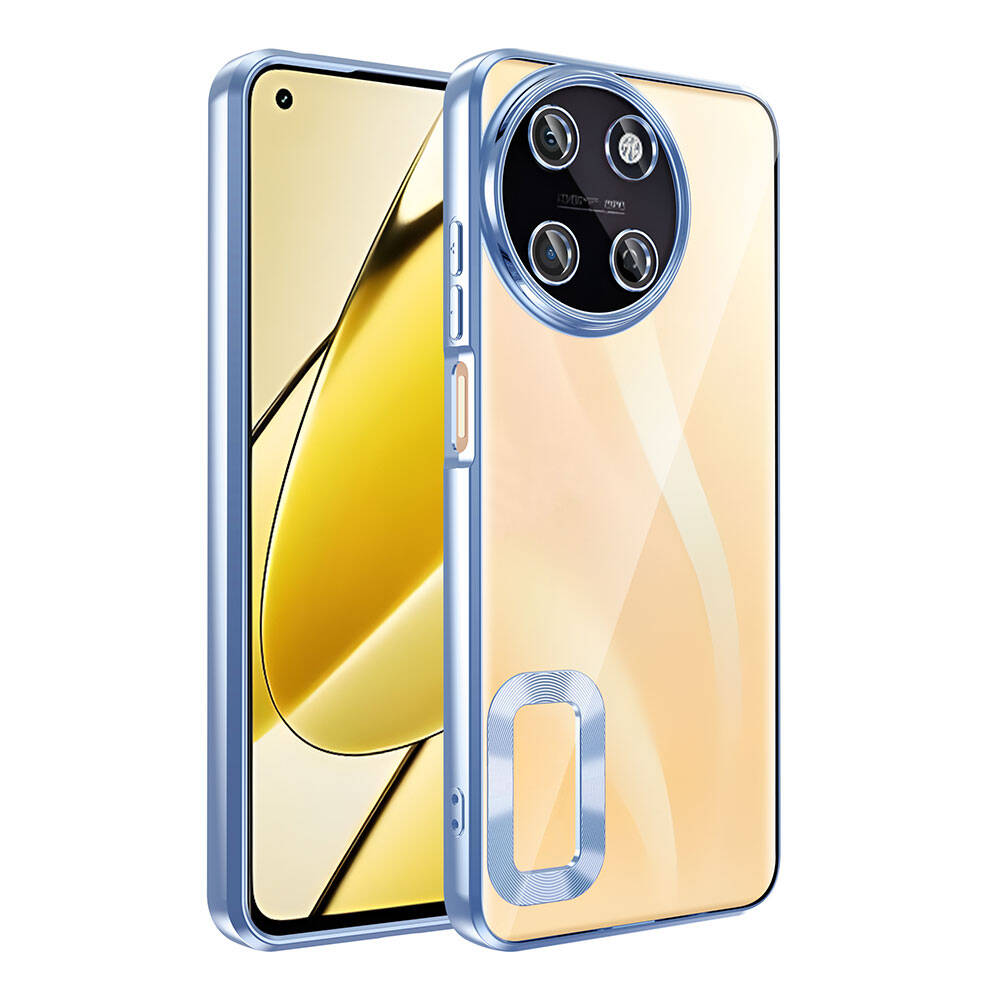 Realme 11 4G Kılıf Kamera Korumalı Logo Gösteren Zore Omega Kapak-Sierra mavi