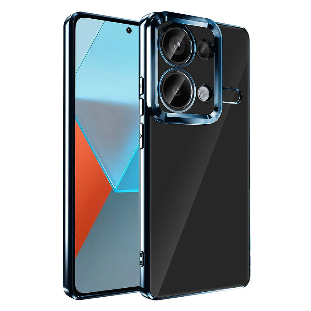 Xiaomi Uyumlu  Redmi Note 13 Pro 4G Kılıf Kamera Korumalı Logo Gösteren Zore Omega Kapak-Lacivert