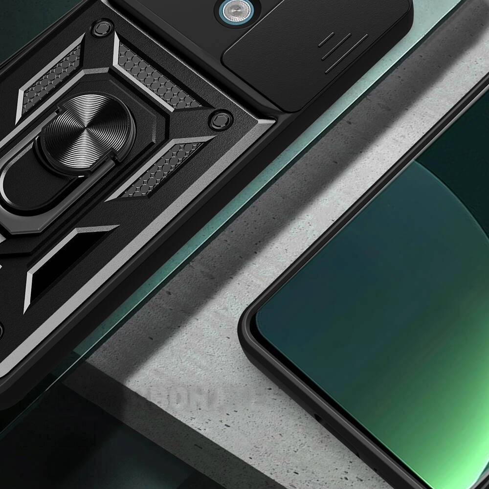 Xiaomi Uyumlu  Redmi Note 13 Pro 5G Kılıf Magnetik Standlı Kamera Korumalı Zore Sürgülü Vega Kapak