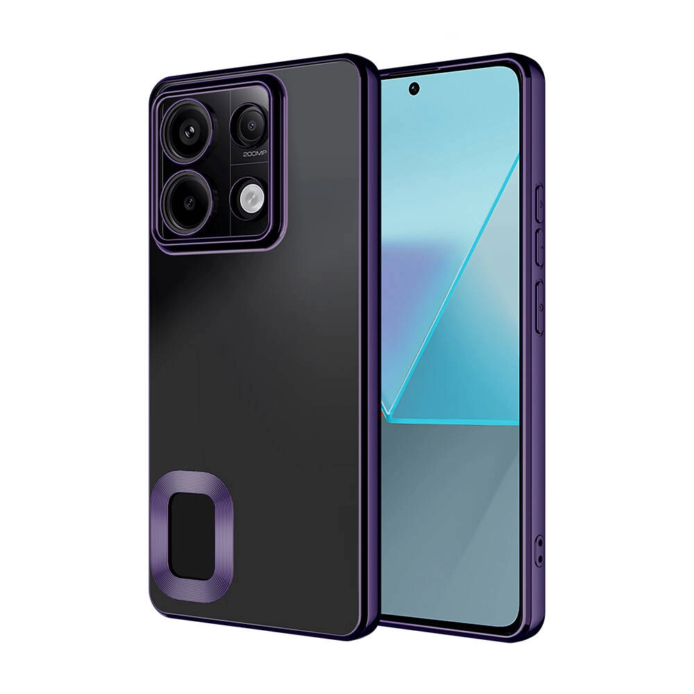 Xiaomi Uyumlu  Poco M6 Pro 4G Kılıf Kamera Korumalı Logo Gösteren Zore Omega Kapak-Derin mor