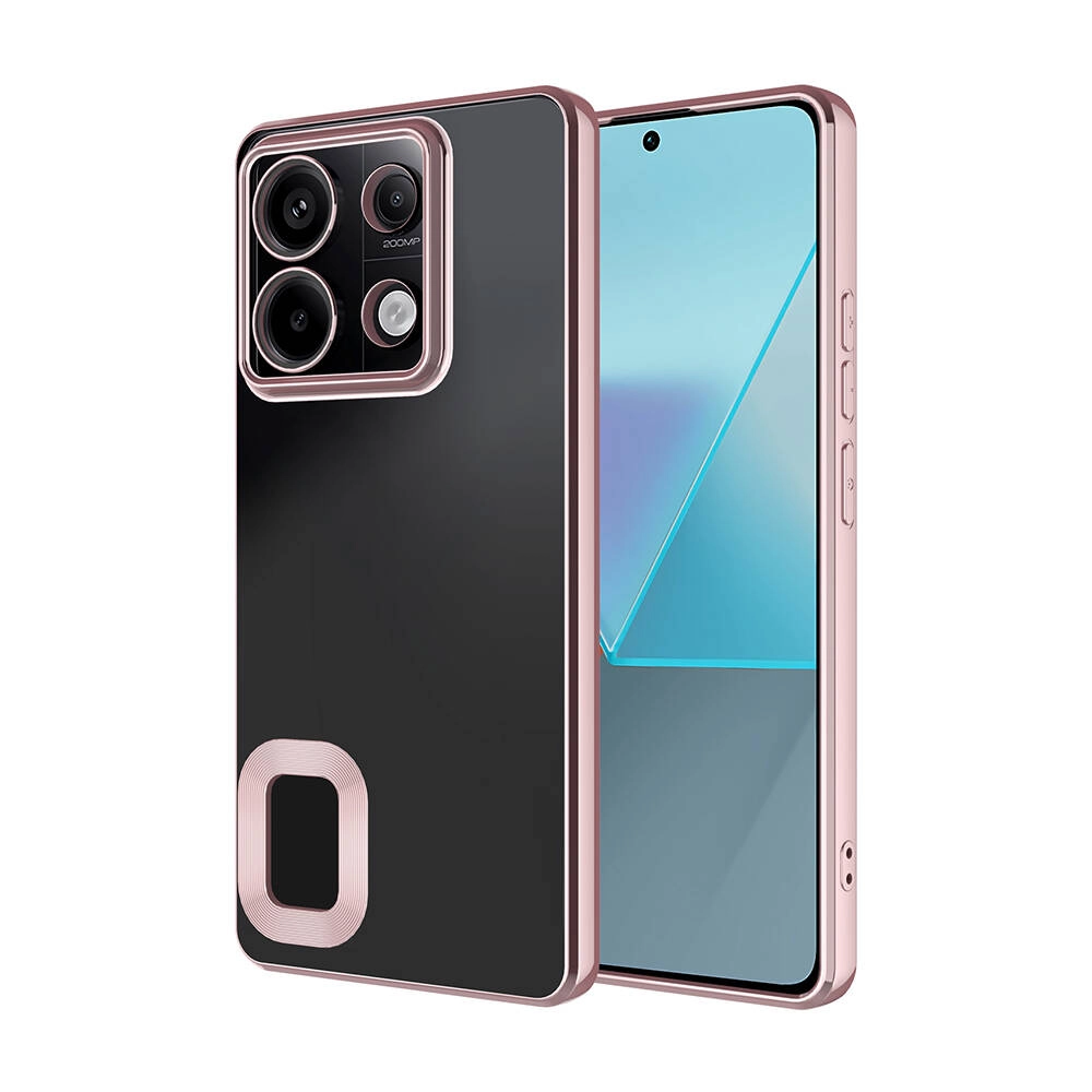Xiaomi Uyumlu  Poco M6 Pro 4G Kılıf Kamera Korumalı Logo Gösteren Zore Omega Kapak-Rose gold