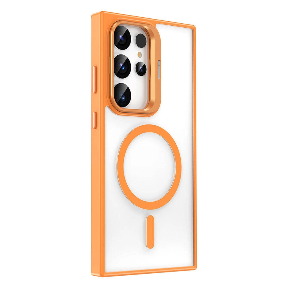 Galaxy Uyumlu S24 Ultra Kılıf M-safe Şarj Özellikli Standlı Zore M-safe Klon Kapak