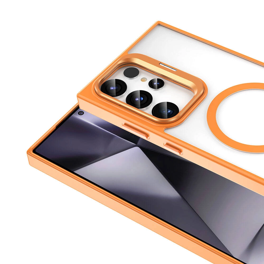 Galaxy Uyumlu S24 Ultra Kılıf M-safe Şarj Özellikli Standlı Zore M-safe Klon Kapak