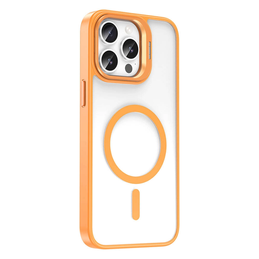 iPhone Uyumlu 14 Pro Max Kılıf M-safe Şarj Özellikli Standlı Zore M-safe Klon Lensli Kapak