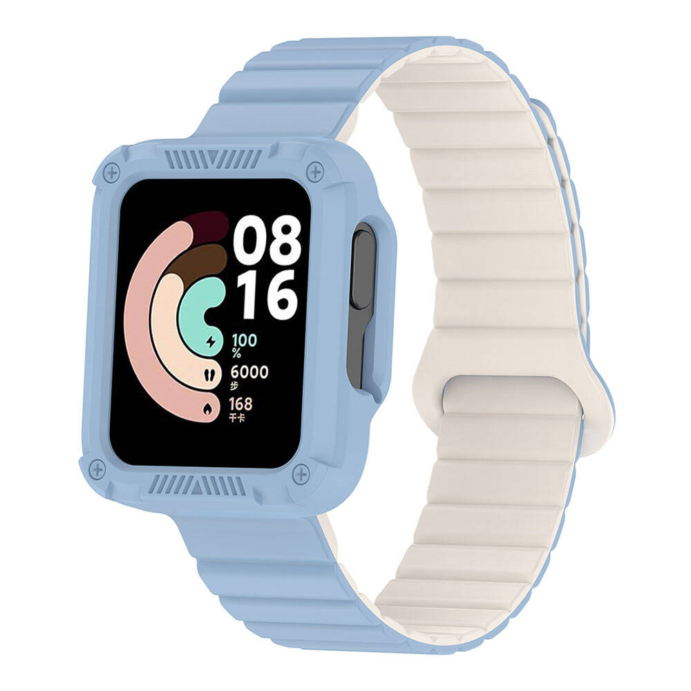 Xiaomi Uyumlu  Redmi Watch 2 Silikon Kordon Zore KRD-105 Strap Kayış-Mavi-starlight