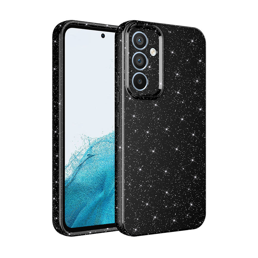 Galaxy Uyumlu S24 Kılıf Kamera Korumalı Simli Lüks Zore Koton Kapak