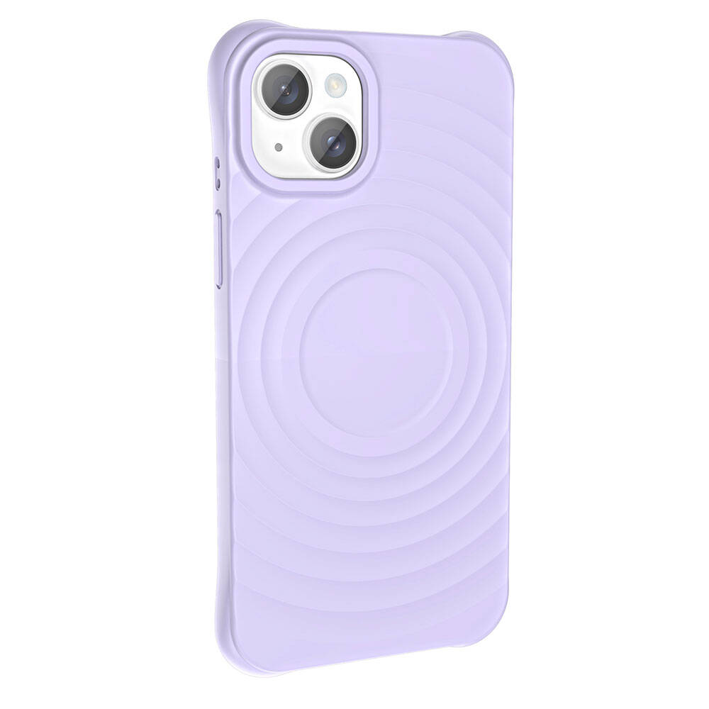 iPhone Uyumlu 14 Plus M-safe Şarj Özellikli Airbagli Mat Görünümlü Zore Hepi Kapak-Lila