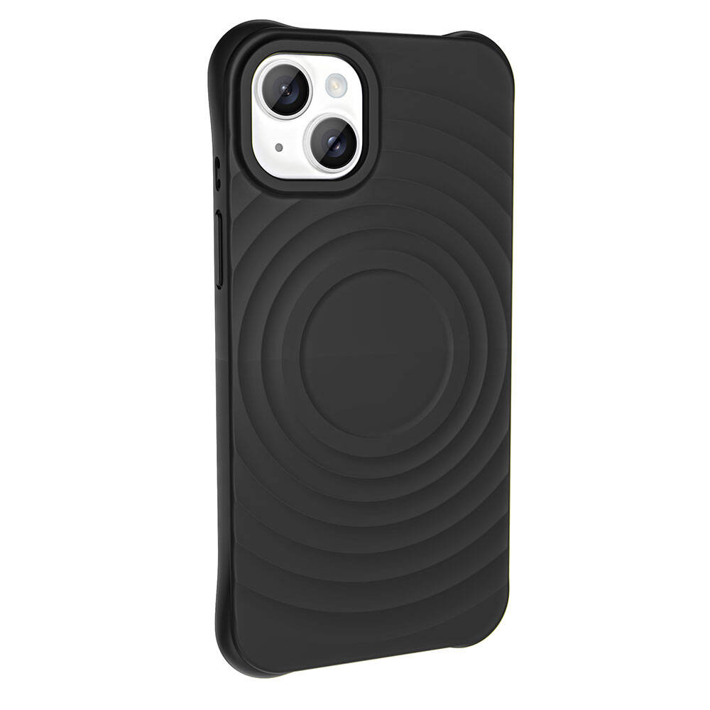 iPhone Uyumlu 14 Plus M-safe Şarj Özellikli Airbagli Mat Görünümlü Zore Hepi Kapak-Siyah