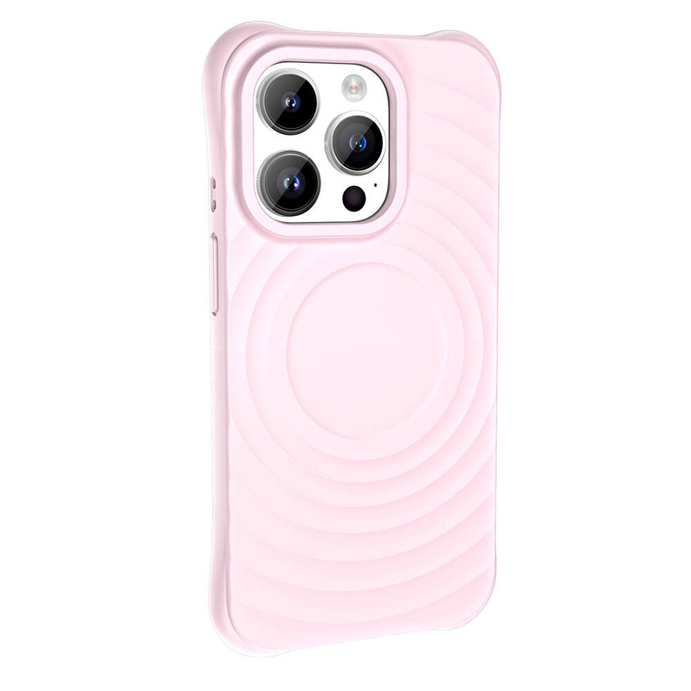 iPhone Uyumlu 14 Pro Max M-safe Şarj Özellikli Airbagli Mat Görünümlü Zore Hepi Kapak-Pembe açık