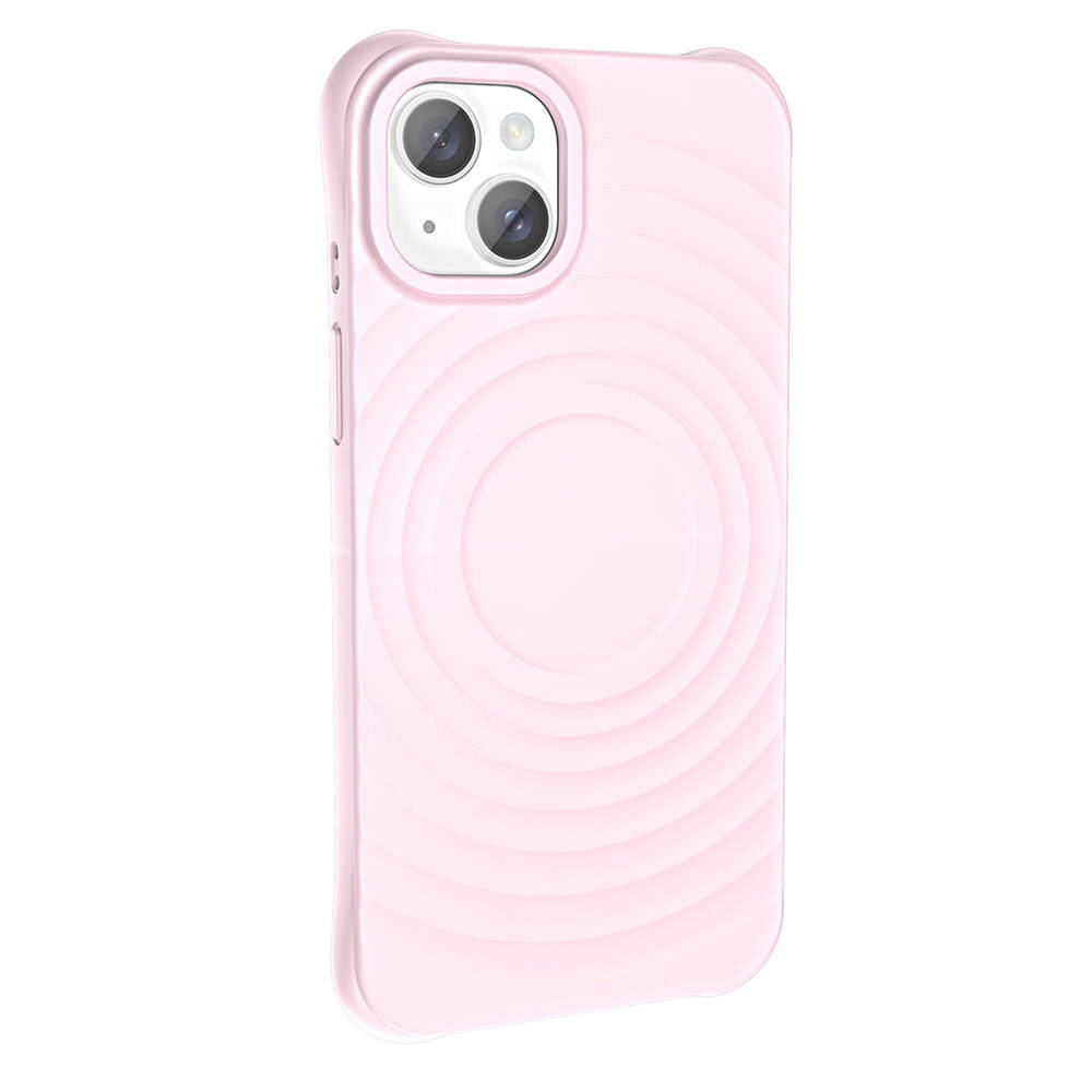 iPhone Uyumlu 15 M-safe Şarj Özellikli Airbagli Mat Görünümlü Zore Hepi Kapak-Pembe açık