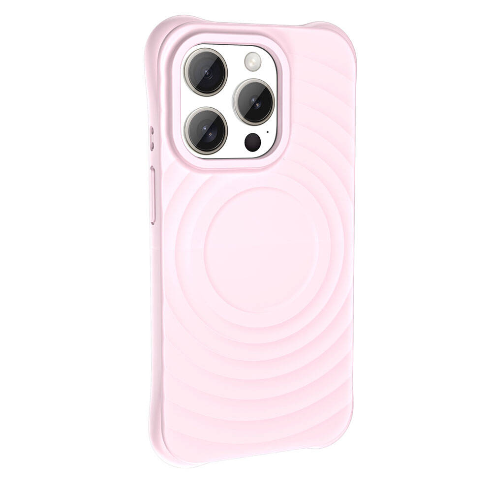 iPhone Uyumlu 15 Pro Max M-safe Şarj Özellikli Airbagli Mat Görünümlü Zore Hepi Kapak-Pembe açık