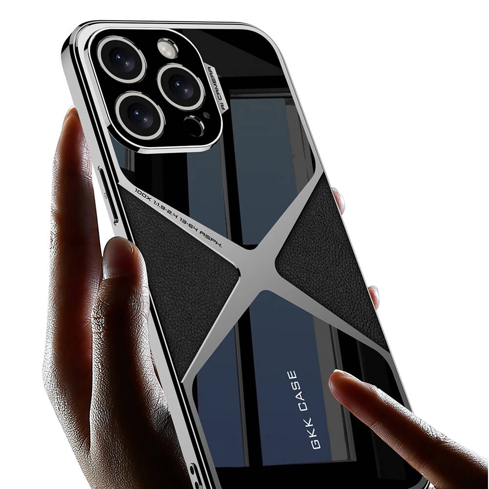 iPhone Uyumlu 15 Pro Max Kılıf Ultra İnce Kamera Korumalı PC + Deri Arka Yüzey Zore X-Pro Kapak