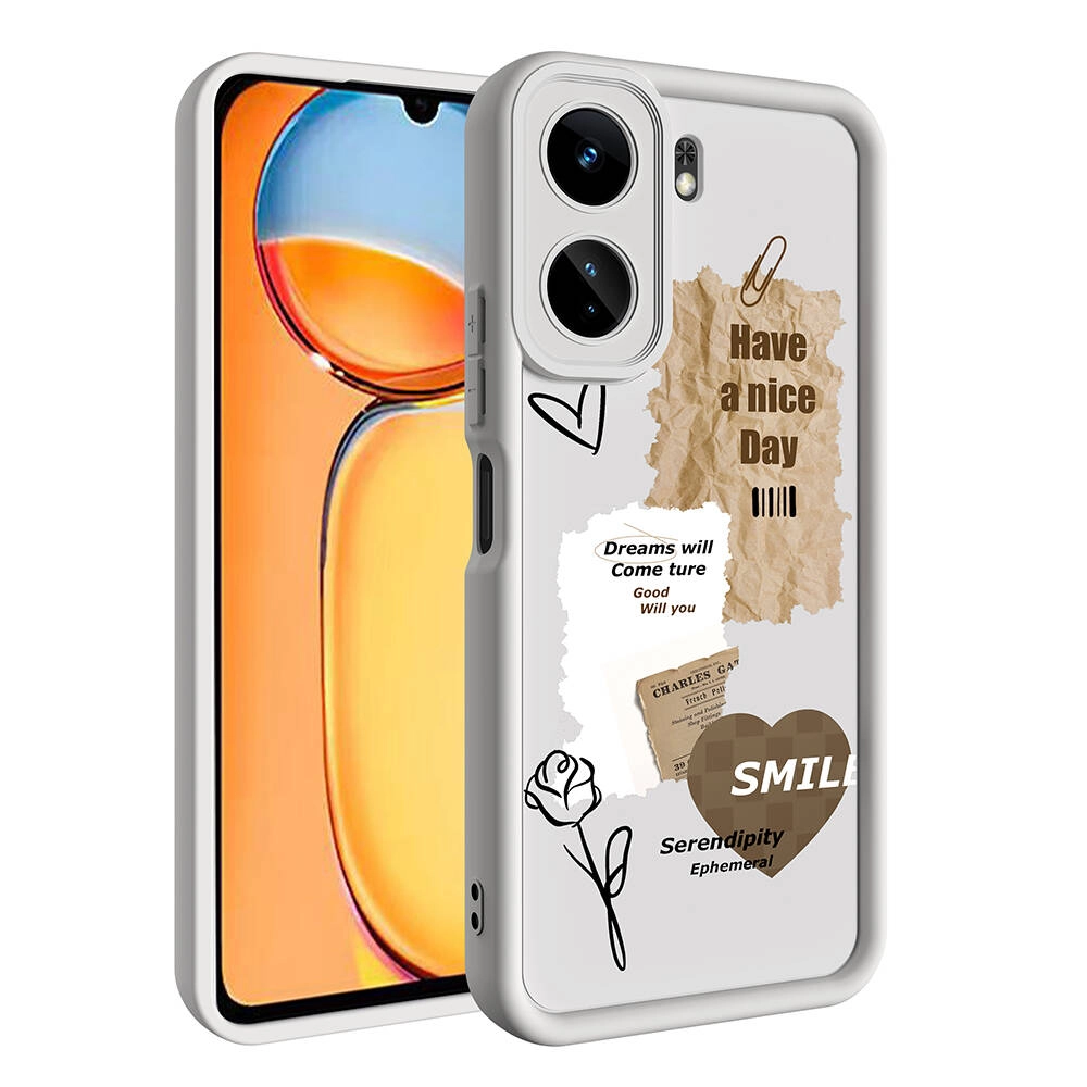 Xiaomi Uyumlu  Redmi 13C Kılıf Kamera Korumalı Baskılı Arka Yüzey Zore Klas Kapak