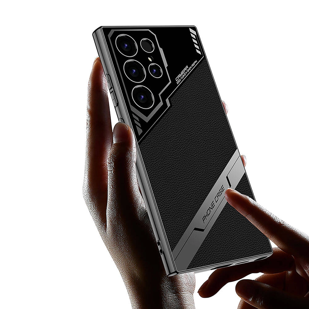 Galaxy Uyumlu S23 Ultra Kılıf Kamera Korumalı Suni Deri Tasarım Zore Yeni Seri Procase Kapak