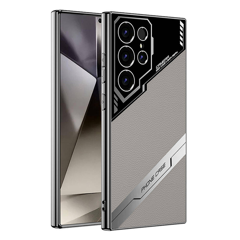 Galaxy Uyumlu S24 Ultra Kılıf Kamera Korumalı Suni Deri Tasarım Zore Yeni Seri Procase Kapak-Titanyum-gri