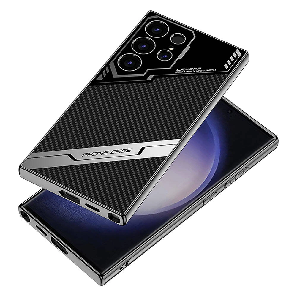 Galaxy Uyumlu S23 Ultra Kılıf Kamera Korumalı Karbon Tasarım Zore Yeni Seri Procase Kapak