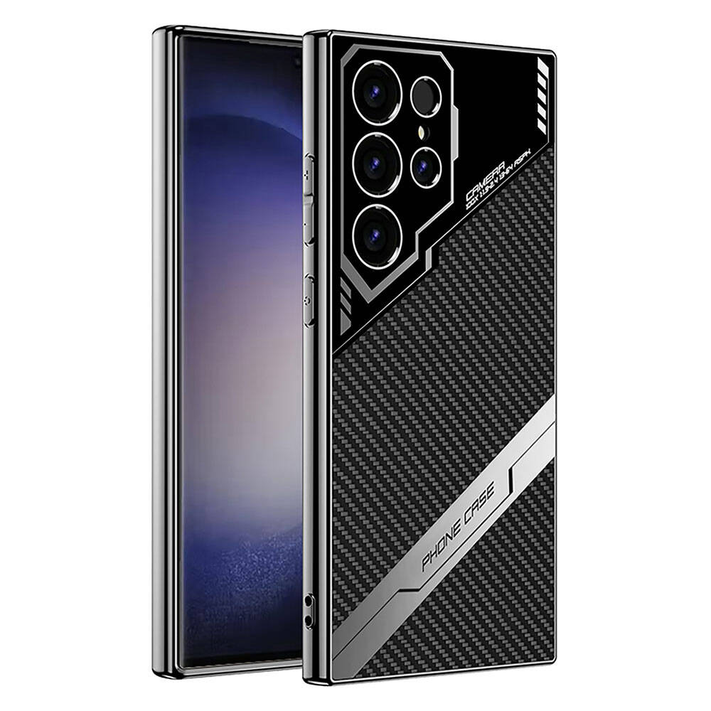 Galaxy Uyumlu S23 Ultra Kılıf Kamera Korumalı Karbon Tasarım Zore Yeni Seri Procase Kapak