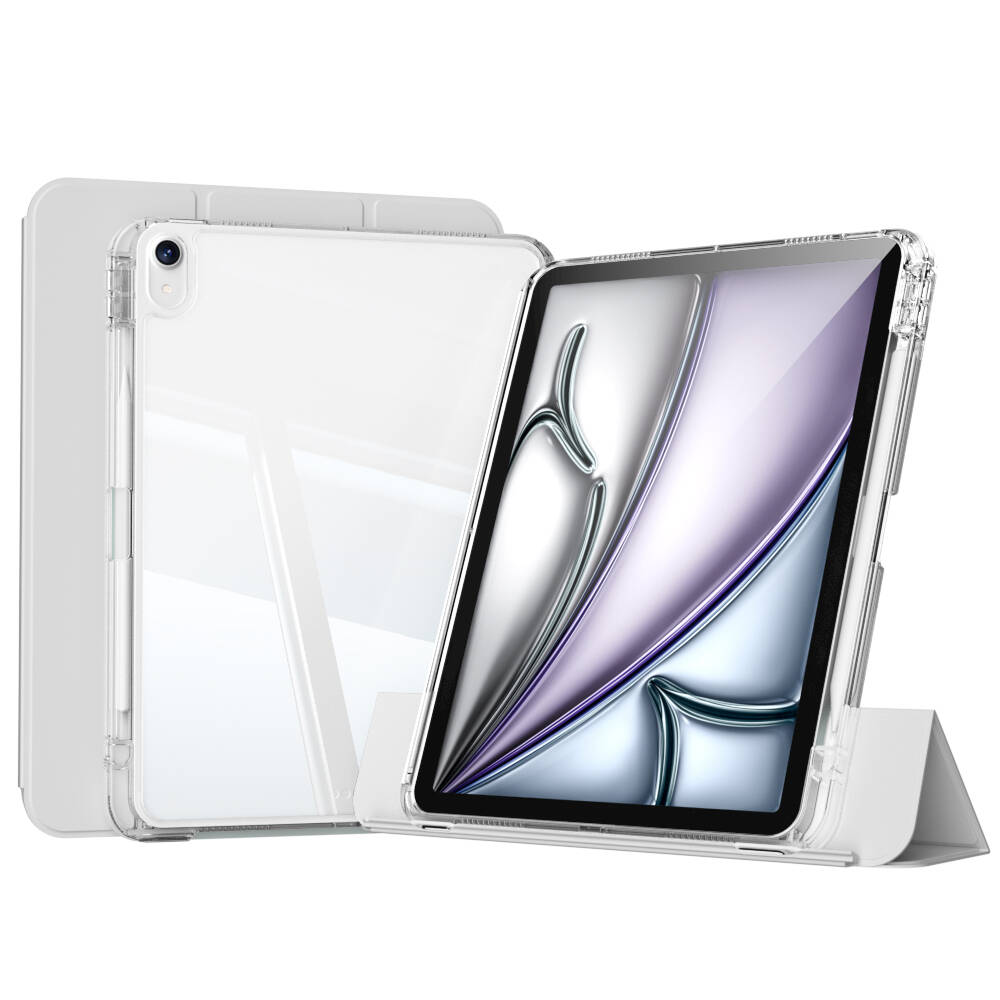 ​  iPad Uyumlu Air 11 2024 Kılıf Magnetik Ayrılabilen Airbagli Zore Sliding Tablet Kılıfı-Gri