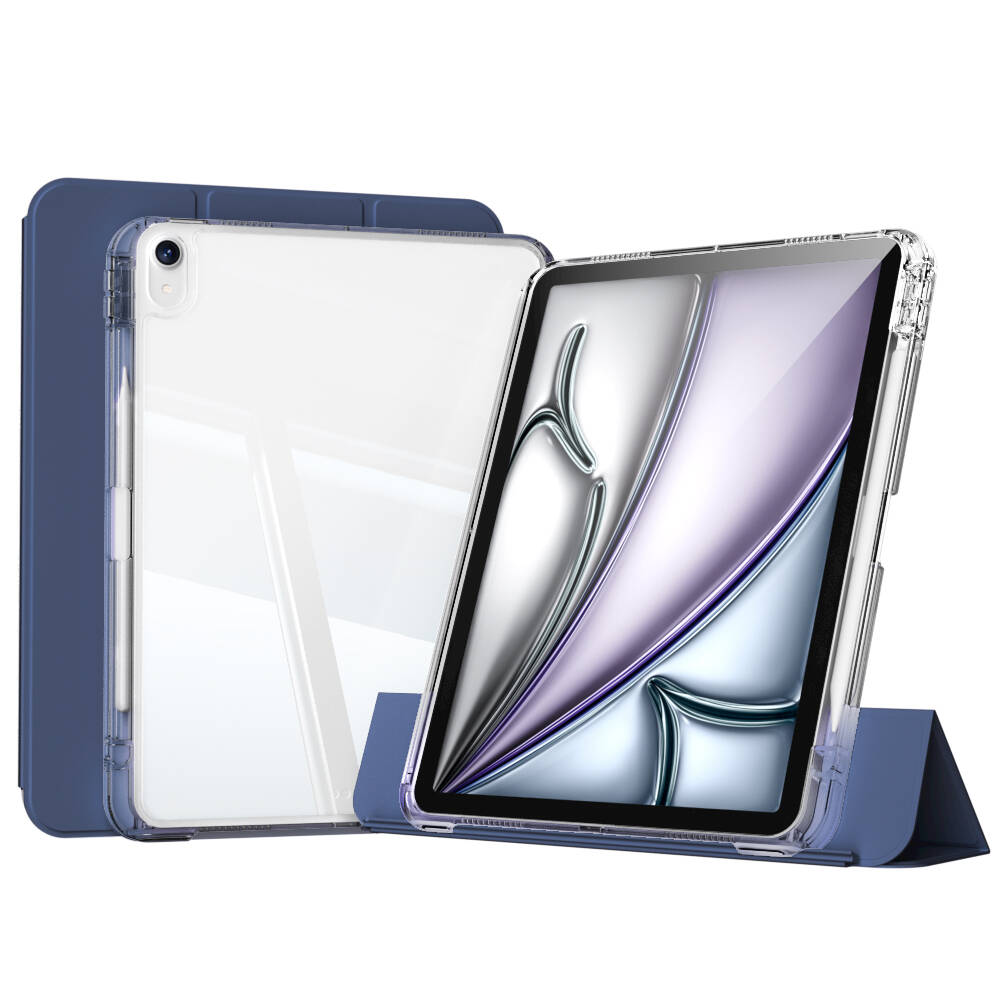 ​  iPad Uyumlu Air 11 2024 Kılıf Magnetik Ayrılabilen Airbagli Zore Sliding Tablet Kılıfı-Lacivert