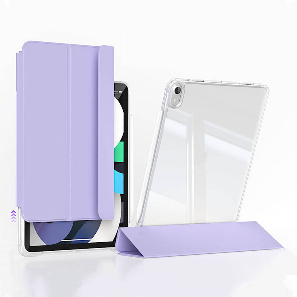 ​  iPad Uyumlu Air 11 2024 Kılıf Magnetik Ayrılabilen Airbagli Zore Sliding Tablet Kılıfı-Lavender