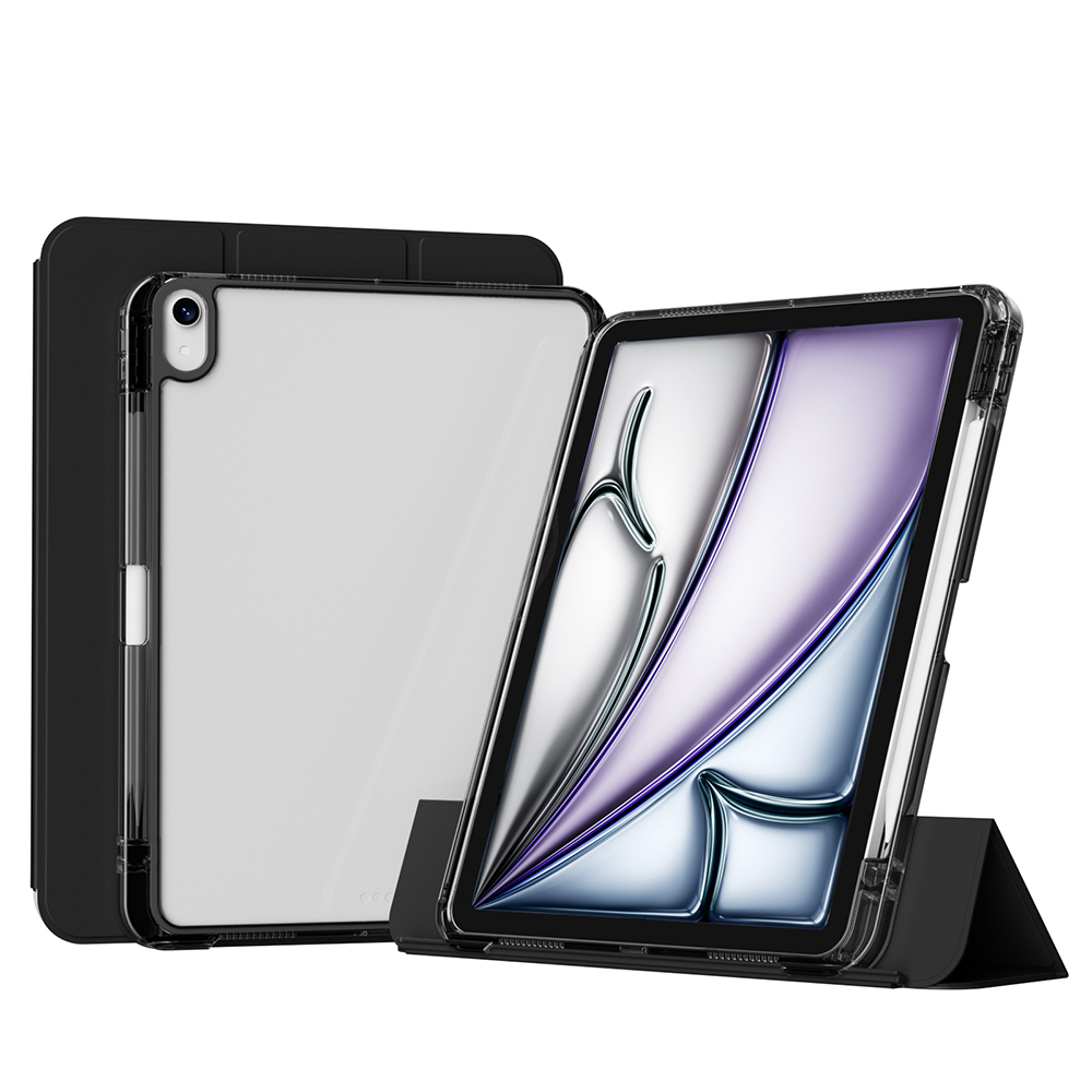 ​  iPad Uyumlu Air 11 2024 Kılıf Magnetik Ayrılabilen Airbagli Zore Sliding Tablet Kılıfı-Siyah