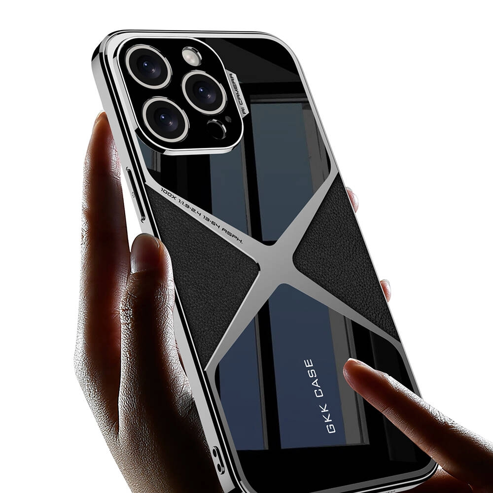 iPhone Uyumlu 14 Pro Kılıf Ultra İnce Kamera Korumalı PC + Deri Arka Yüzey Zore X-Pro Kapak