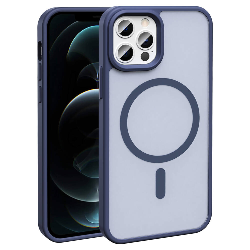 iPhone Uyumlu 12 Pro Kılıf M-safe Şarj Özellikli Mat Arka Yüzey Zore Sio Kapak