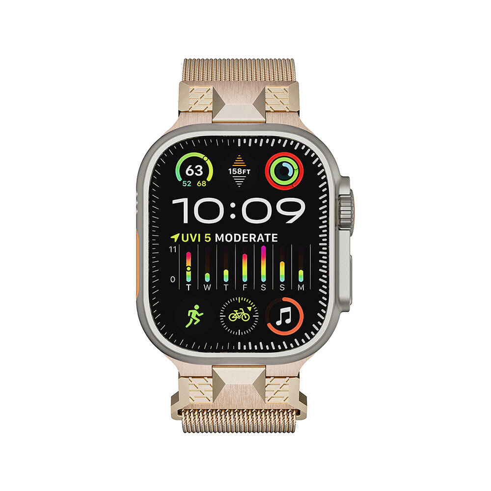 Watch Ultra 49mm Zore KRD-107 Metal Hasır Kordon-Starlight