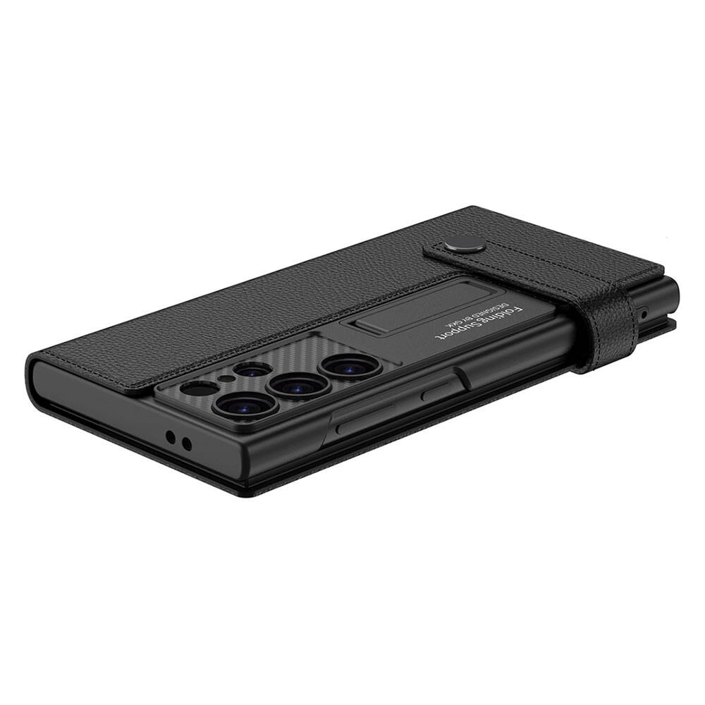 Galaxy Uyumlu S24 Ultra Zore Kıpta Standlı Kartlıklı Kapak