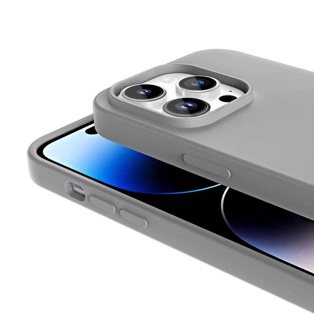 iPhone Uyumlu 14 Pro Kılıf M-safe Şarj Özellikli Sıvı Teknolojili Silinebilir Sert Zore Kivi Kapak