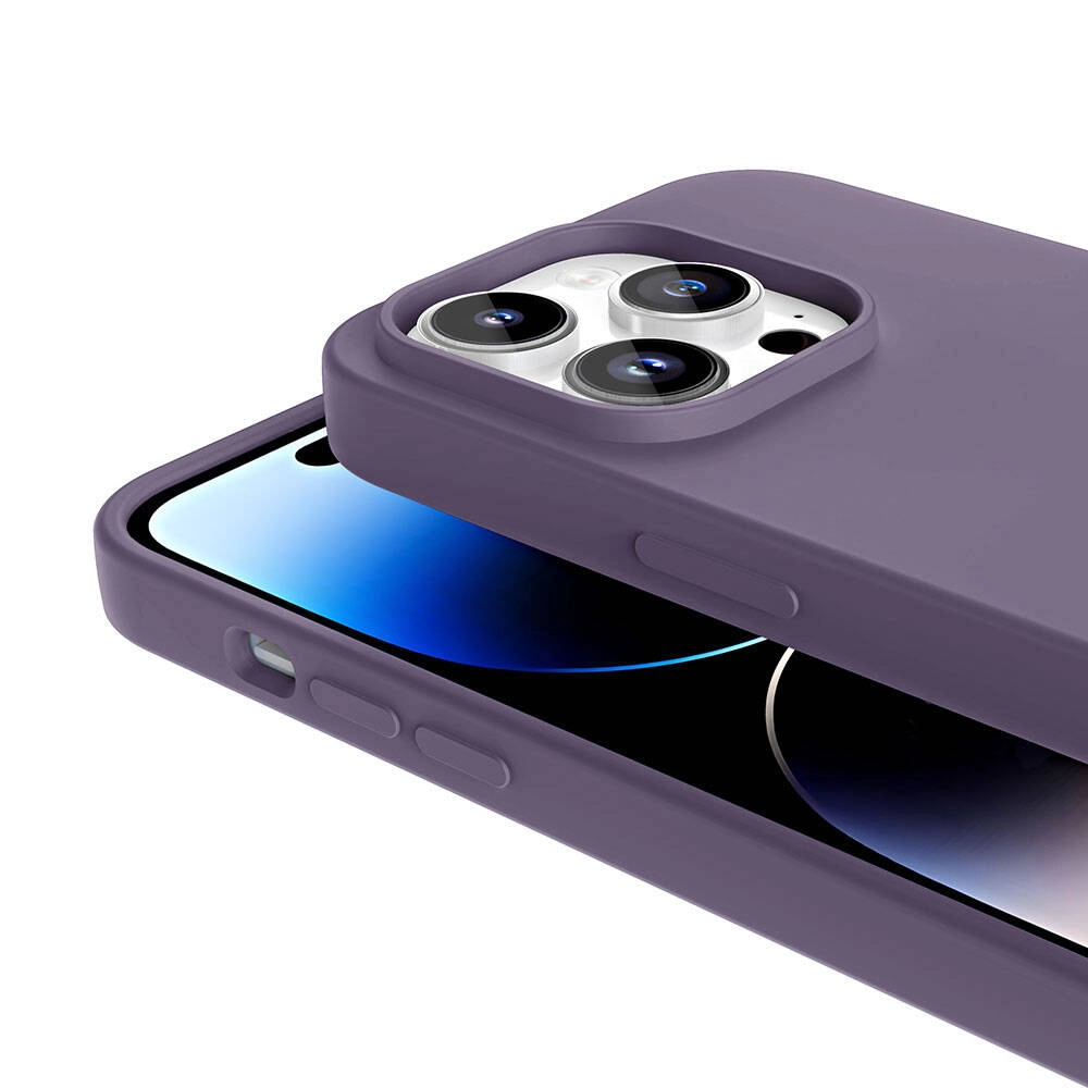 iPhone Uyumlu 14 Pro Max Kılıf M-safe Şarj Özellikli Sıvı Teknolojili Silinebilir Sert Zore Kivi Kapak