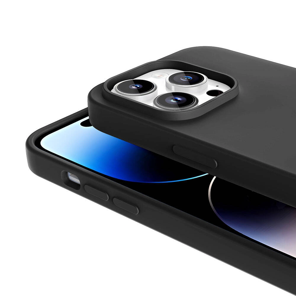 iPhone Uyumlu 14 Pro Max Kılıf M-safe Şarj Özellikli Sıvı Teknolojili Silinebilir Sert Zore Kivi Kapak