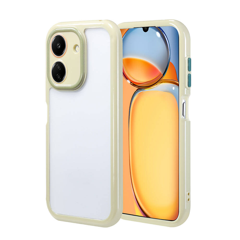 Xiaomi Uyumlu  Redmi 13C Kılıf Kamera Korumalı Renkli Kenar ve Çerçeve Tasarımlı Zore Vitamin Kapak-Yeşil